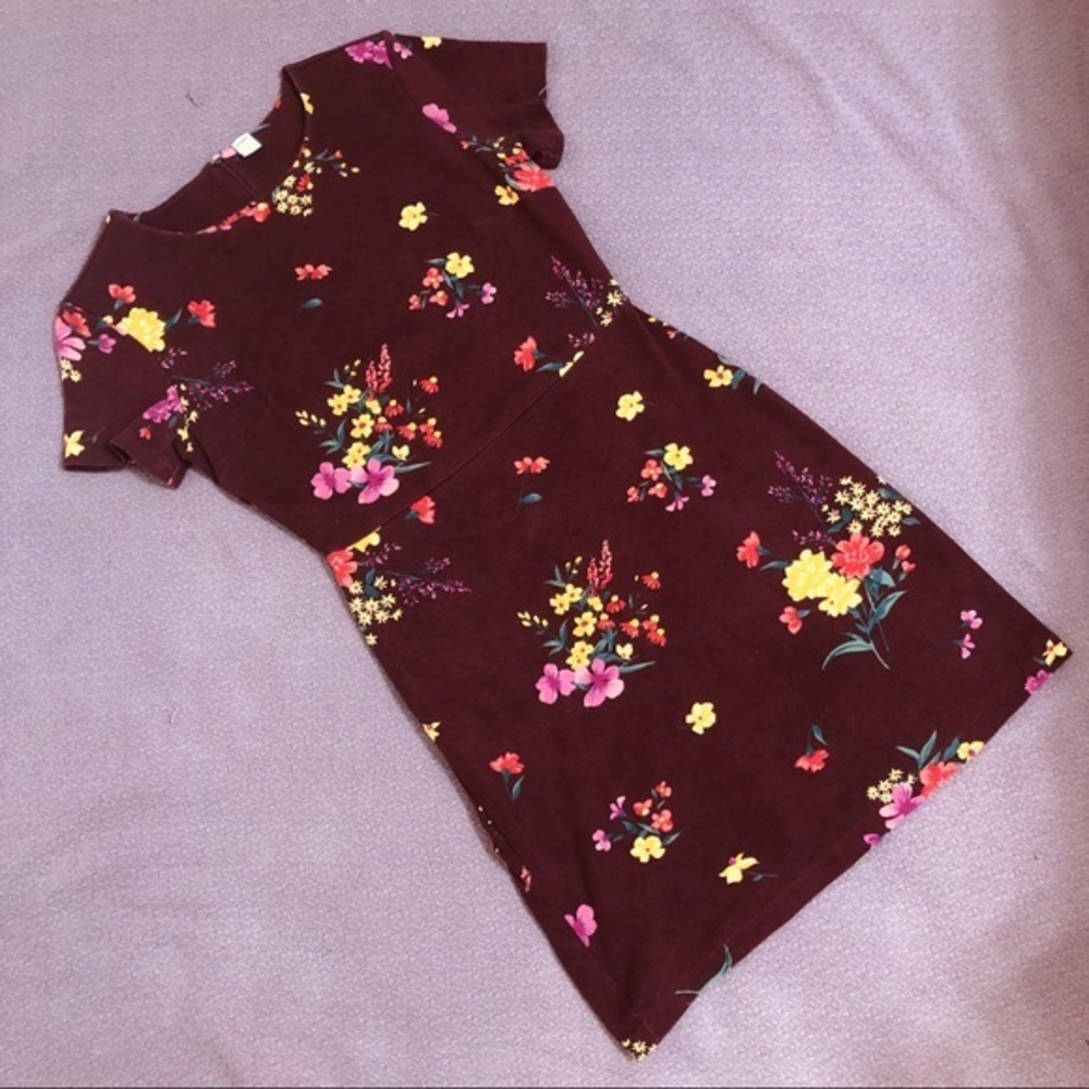 Old Navy floral dress‎ burgundy maroon size small